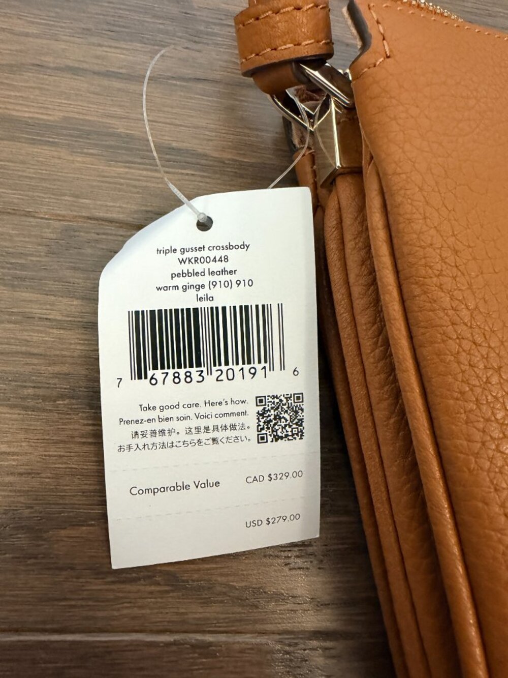 Kate Spade New York Leila Triple Gusset Crossbody, Warm Gingerbread NWT - Picture 2 of 9